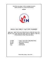 MỘT số GIẢI PHÁP hạn CHẾ rủi RO tín DỤNG tại CHI NHÁNH NHNOPTNT BỒNG CHUNG VĨNH MINH TỈNH THANH hóa