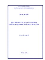 Hoàn thiện quy chế quản lý tài chính tại trường cao đẳng kinh tế kỹ thuật trung ương