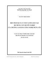 biện pháp quản lý chất lượng đào tạo hệ trung cấp chuyên nghiệp của trường cao đẳng công nghiệp hưng yên