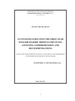An investigation into the first year english majors difficulties in efl listening comprehension and recommendations
