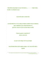 cơ sở pháp lý của hoạt động kiểm toán nhà nước quá trình lập, chấp hành và quyết toán ngân sách nhà nước