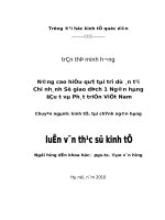 nâng cao hiệu quả tài trợ dự án tại chi nhánh sở giao dịch 1 ngân hàng đầu tư và phát triển việt nam