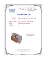 BÀI SEMINAR đề tài các bài tập về máy biến thế