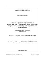 đánh giá việc thực hiện chính sách bồi thường thiệt hại khi nhà nước thu hồi đất ở một số dự án thuộc địa bàn thị xã phú thọ tỉnh phú thọ