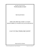 thiết chế chính trị, xã hội và văn hoá truyền thống của người cao lan ở tuyên quang