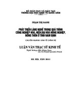 phát triển làng nghề trong quá trình công nghiệp hoá, hiện đại hoá nông nghiệp, nông thôn ở tỉnh nam định