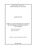 nghiên cứu công nghệ khoan ngang hợp lý để tháo khí mêtan ở mỏ than hầm lò vùng mạo khê tóm  tắt luận  án