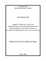 tóm tắt luận án nghiên cứu hiệu quả thắt giãn tĩnh mạch thực quản kết hợp propranolol trong dự phòng xuất huyết tái phát và tác động lên bệnh dạ dày tăng áp cửa do xơ gan