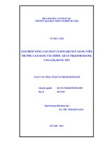 Giải pháp nâng cao chất lượng đội ngũ giảng viên trường cao đẳng tài chính quản trị kinh doanh, văn lâm, hưng yên