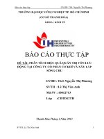 PHÂN TÍCH HIỆU QUẢ QUẢN TRỊ vốn lưu ĐỘNG tại CÔNG TY cổ PHẦN cơ KHÍ và xây lắp SÔNG CHU