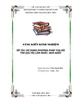 sáng kiến kinh nghiệm sử dụng phương pháp tọa độ để tìm giá trị lớn nhất, nhỏ nhất