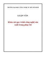 Luận văn khảo sát quy trình công nghệ sản xuất trang phục lót