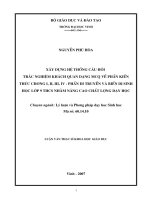 Luận văn thạc sĩ câu hỏi trắc nghiệm di truyền học lớp 9