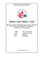 PHÂN TÍCH HIỆU QUẢ QUẢN TRỊ vốn NGẮN hạn tại CÔNG TY cổ PHẦN