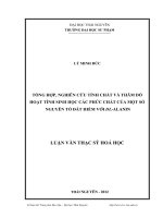 tổng hợp, nghiên cứu tính chất và thăm dò hoạt tính sinh học các phức chất của một số nguyên tố đất hiếm với dl-alanin