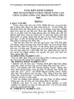 sáng kiến kinh nghiệm một số giải pháp cơ bản nhằm nâng cao chất lượng công tác đội ở trường tiểu học