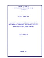 Nghiên cứu ảnh hưởng của chế phẩm vi sinh vật hữu hiệu (emina) đến sinh trưởng, phát triển và năng suất giống lạc l14 tại tam dương vĩnh phúc