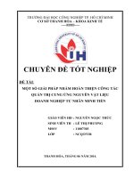 MỘT số GIẢI PHÁP NHẰM HOÀN THIỆN CÔNG tác QUẢN TRỊ CUNG ỨNG NGUYÊN vật LIỆU