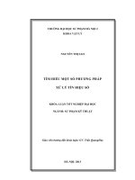 Tìm hiểu một số phương pháp xử lý dữ liệu số Khoá luận tốt nghiệp