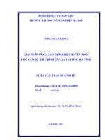 Giải pháp nâng cao trình độ chuyên môn cho cán bộ tài chính cấp xã tại tỉnh hà tĩnh