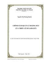 chính sách quản lý ruộng đất của triều lê sơ (1428 - 1527)