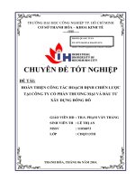HOÀN THIỆN CÔNG tác HOẠCH ĐỊNH CHIẾN lược tại CÔNG TY cổ PHẦN THƯƠNG mại và đầu tư xây DỰNG ĐÔNG đô