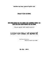 mô hình đánh giá tác động của chương trình 135 đến xóa đói giảm nghèo hộ gia đình