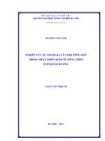 Nghiên cứu sự tham gia của hội nông dân trong phát triển kinh tế nông thôn ở tỉnh hải dương