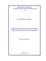 Nghiên cứu chuỗi cung ứng ngao thương phẩm tại huyện tiền hải, tỉnh thái bình
