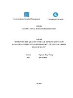 improving the quality of retail banking services in bank for investment and development of vietnam - hanoi branch south