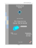 Luận văn một số dạng toán trong giải tích hàm
