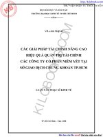 các giải pháp tài chính nâng cao hiệu quả quản trị tài chính các công ty cổ phần niêm yết tại sở giao dịch chứng khoán tp. hcm