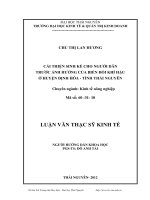 cải thiện sinh kế cho người dân trước ảnh hưởng của biến đổi khí hậu ở huyện định hóa - tỉnh thái nguyên