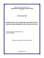 tóm tắt luận án  nghiên cứu xúc tác lưỡng kim loại trên cơ sở pd cho quá trình hydrodeclo hóa tetracloetylen