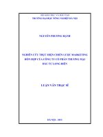 Nghiên cứu thực hiện chiến lược marketing hỗn hợp của công ty cổ phần thương mại đầu tư long biên