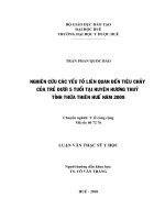 nghiên cứu các yếu tố liên quan đến tiêu chảy đến tiêu của trẻ dưới 5 tuổi tại huyện chảy hương thuỷ tỉnh thừa thiên huế năm 2009