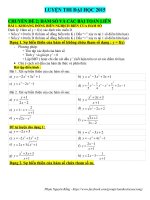 Hàm số và các bài toán liên quan