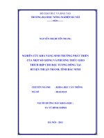 Nghiên cứu khả năng sinh trưởng phát triển của một số giống và phương thức gieo thích hợp cho đậu tương đông tại huyện thuận thành, tỉnh bắc ninh