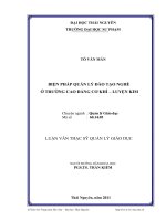 biện pháp quản lý đào tạo nghề ở trường cao đẳng cơ khí - luyện kim