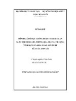 tóm tắt luận án đánh giá bò đực giống holstein friesian nuôi tại moncada thông qua số, chất lượng tinh dịch và khả năng sản xuất sữa của con gái