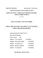CÔNG VIỆC kế TOÁN tại CÔNG TY CP XI MĂNG CÔNG THANH THANH hóa