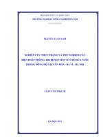 Nghiên cứu thực trạng và thử nghiệm các biện pháp phòng , trị bệnh viêm vú ở bò sữa nuội trong nông hộ tại vân hòa  ba vì  hà nội
