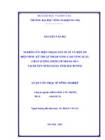 Nghiên cứu hiện trạng sản xuất và một số biện pháp kỹ thuật nhằm nâng cao năng suất, chất lượng giống ổi trắng số 1 tại huyện ninh giang tỉnh hải dương