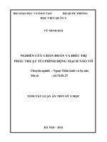 tóm tắt luận an nghiên cứu chẩn đoán và điều trị phẫu thuật túi phình động mạch não vỡ