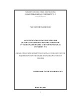 An investigation into using video for out of class listening pactice among the 3rd year english majors at Hanoi pedagogical university No.2