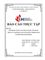 GIẢI PHÁP NÂNG CAO CHẤT LƯỢNG tín DỤNG TRUNG và dài hạn tại NGÂN HÀNG CHÍNH SÁCH TỈNH THANH hóa