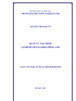 Quản lý tài chính tại bệnh viện đa khoa đông anh