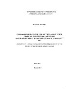 Common errors in the use of the passive voice made by the first year english major students at Hanoi pedagogical university No.2