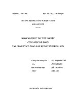 báo cáo thực tập tại công ty cổ phần xây dựng vân thanh sơn