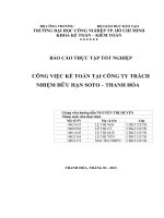 CÔNG VIỆC kế TOÁN tại CÔNG TY TRÁCH NHIỆM hữu hạn SOTO – THANH hóa